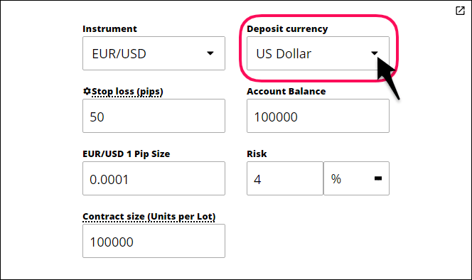 calculating lot size forex