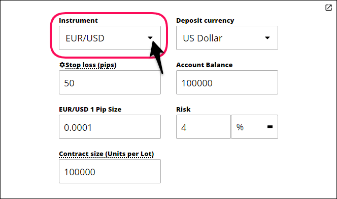 lot size forex calculator